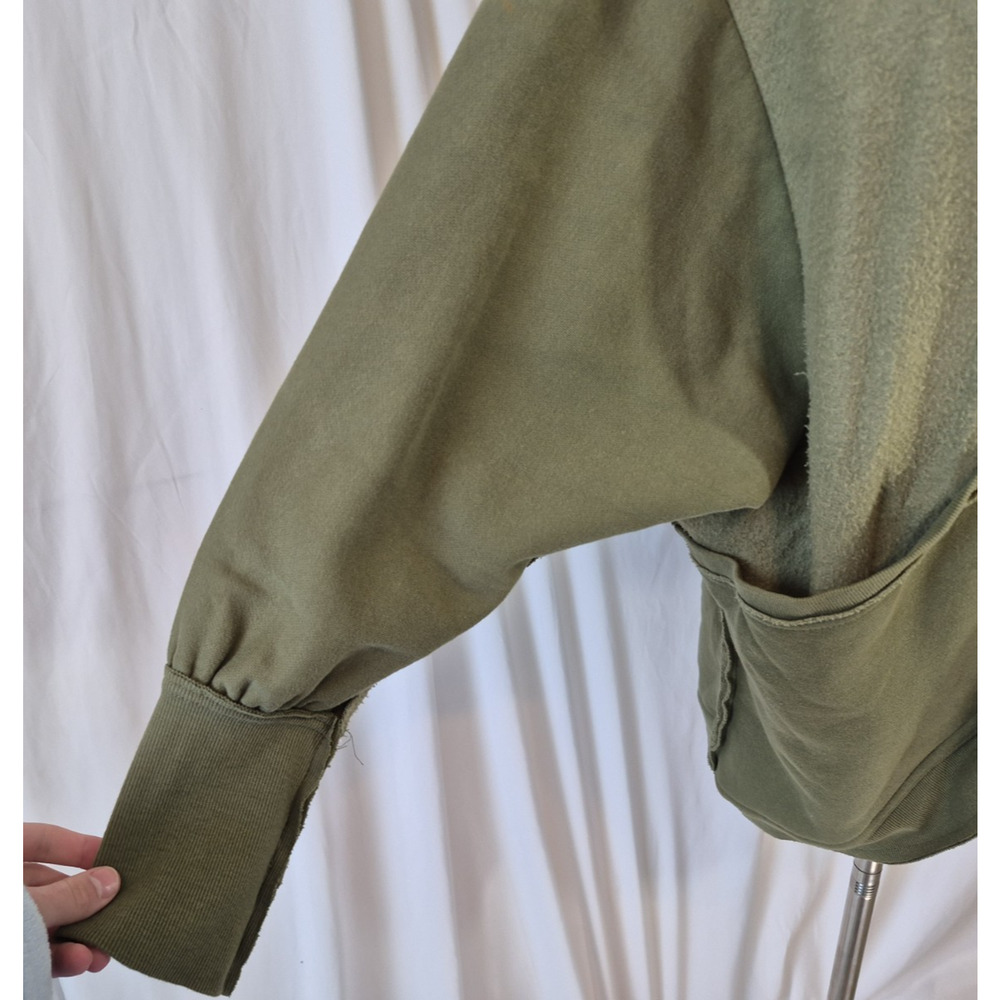 Anthropologie Pilcro Aubrey Draped Cardigan Oversized Green Fleece Small - Picture 6 of 13